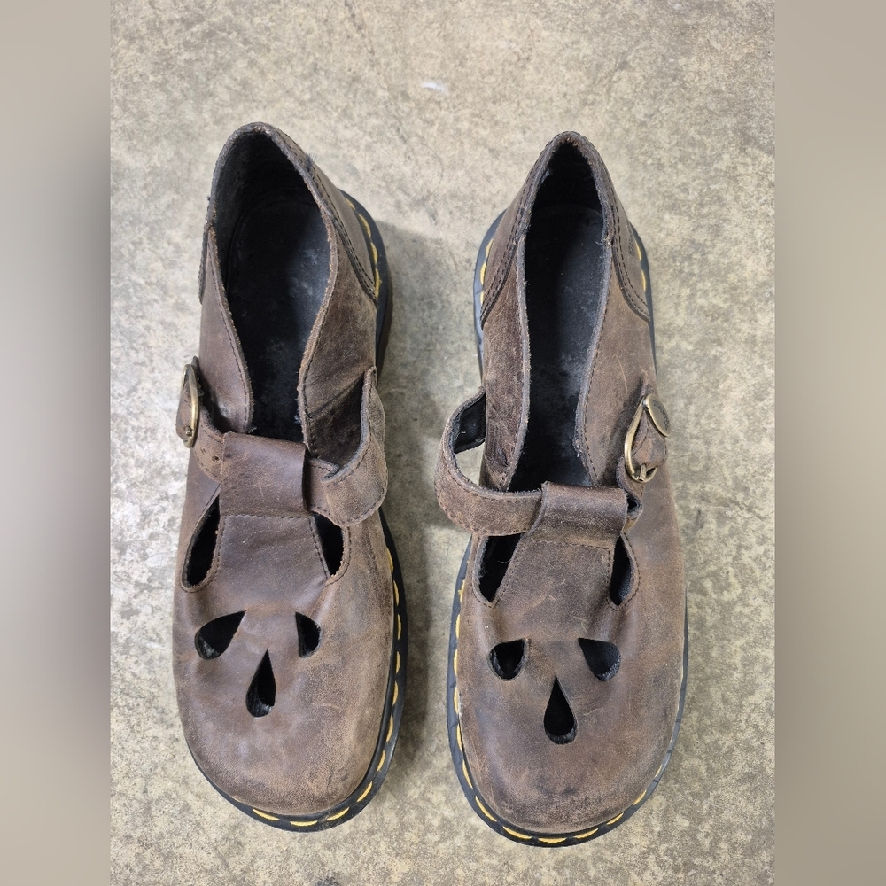 Dr. Martens Brown Leather Mary Jane Shoes - Picture 4 of 6